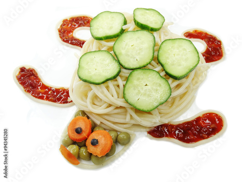 creative vegetable food dinner turtle form