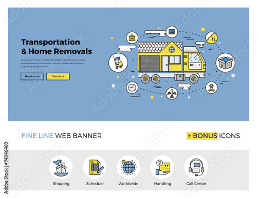 Home relocation flat line banner