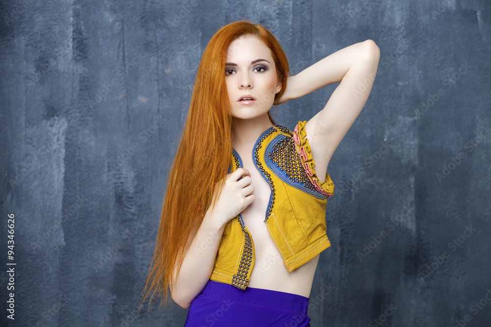 Portrait of the beautiful red haired woman Portrait of the beautiful red haired woman
