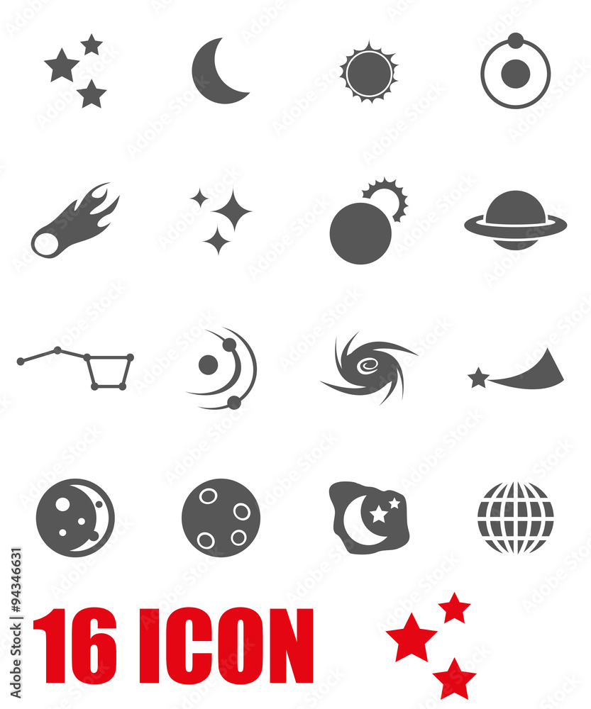 Vector grey space icon set Vector grey space icon set