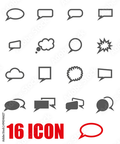 Vector grey speach bubbles icon set