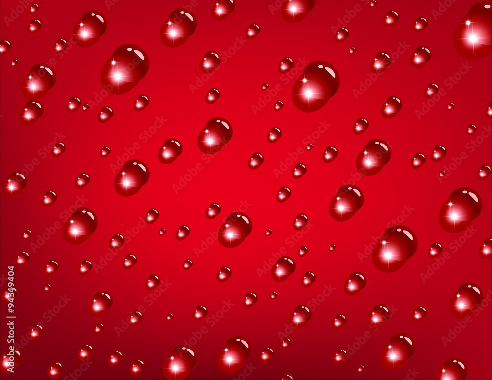Water drops on red background Water drops on red background