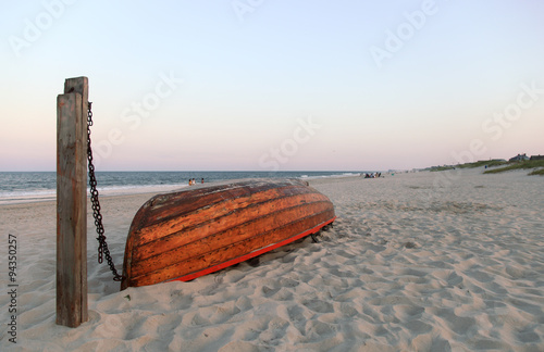 Rowboat on Lavalette, New Jersey beach.