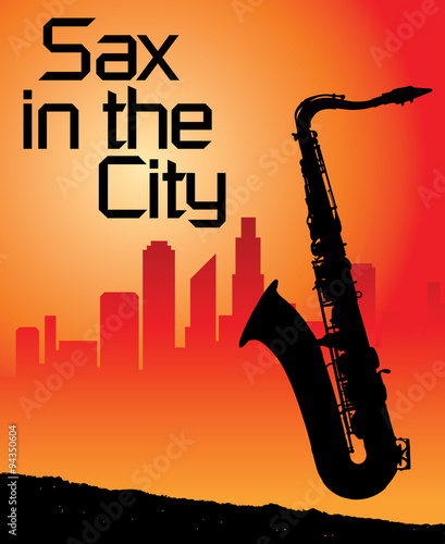Sax in the city background