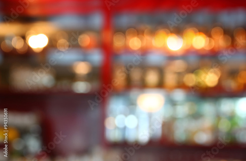 image of abstract blurred background of restaurant lights  