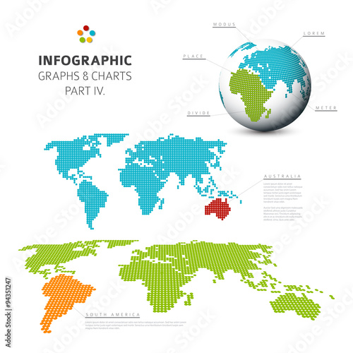 Set of vector flat design infographic charts and graphs 4