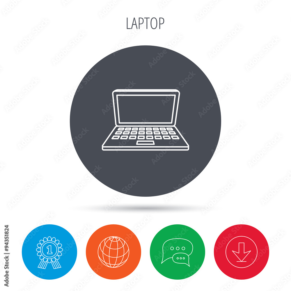 Laptop icon. Mobile PC sign. Laptop icon. Mobile PC sign.