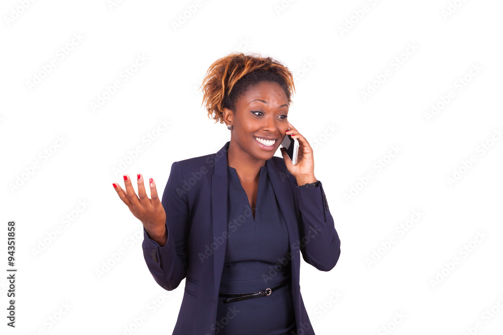 African American business woman making a phone call African American business woman making a phone call