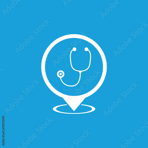 Doctor map marker icon, white