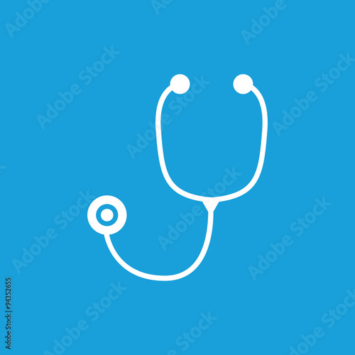 Stethoscope icon, white
