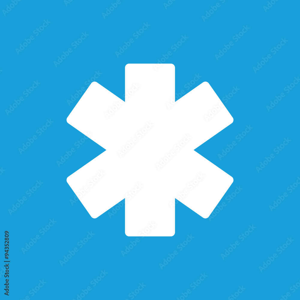 Asterisk icon, white Asterisk icon, white