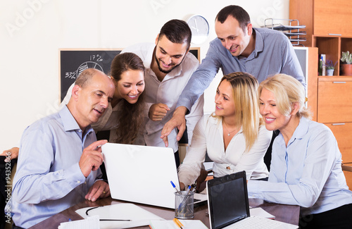 people during conference call indoors