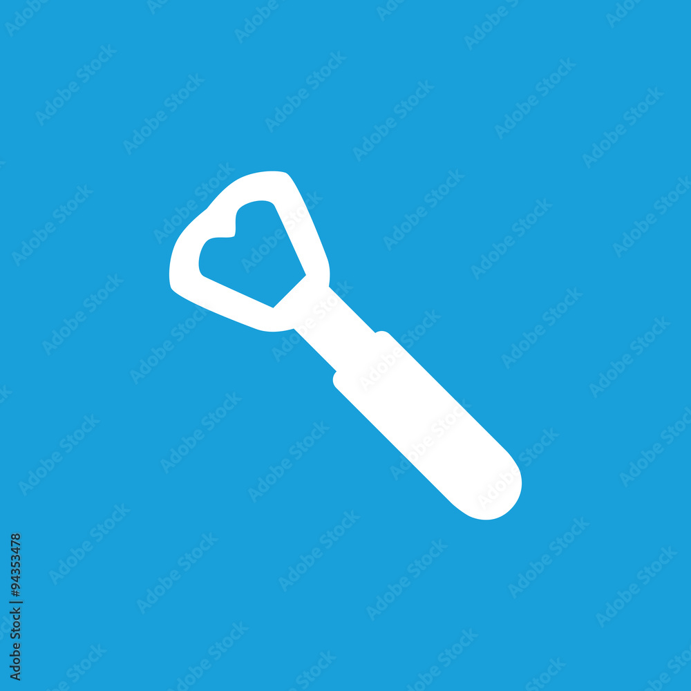 Bottle opener icon, white Bottle opener icon, white