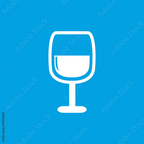 Wine glass icon, white