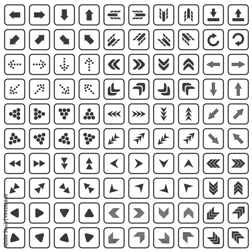 100 arrows icons set 100 arrows icons set