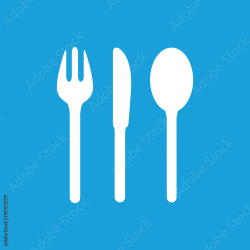 Table utensil icon, white