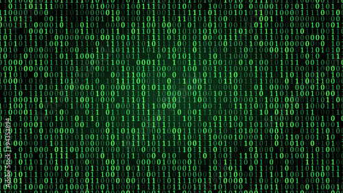 green digital binary symbols photo