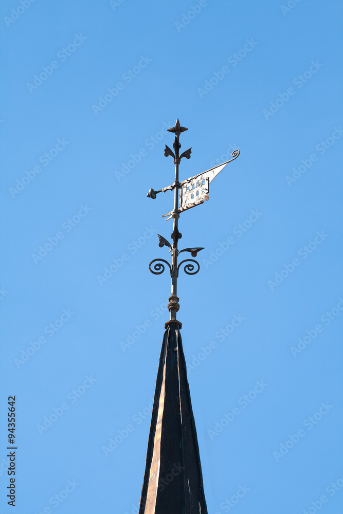 Metal weather vane in Riga Metal weather vane in Riga