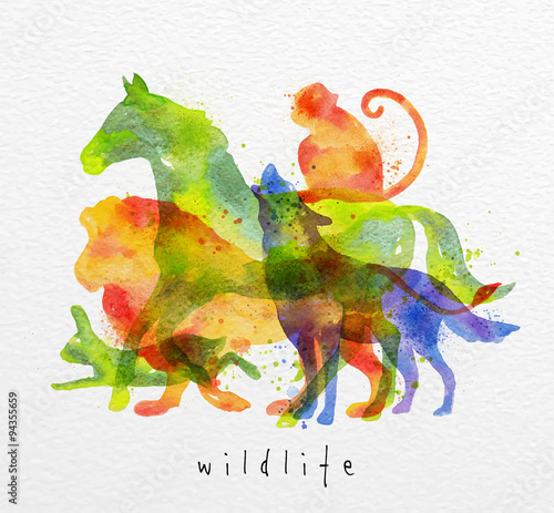 Overprint animals horse