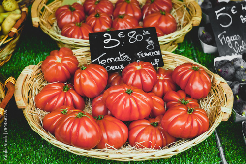 Street vegetable market in Nice, France. Tomatoes.