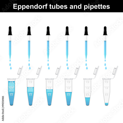 Eppendorf tubes with pipettes