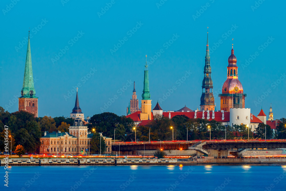 Obraz premium View Riga at sunset.