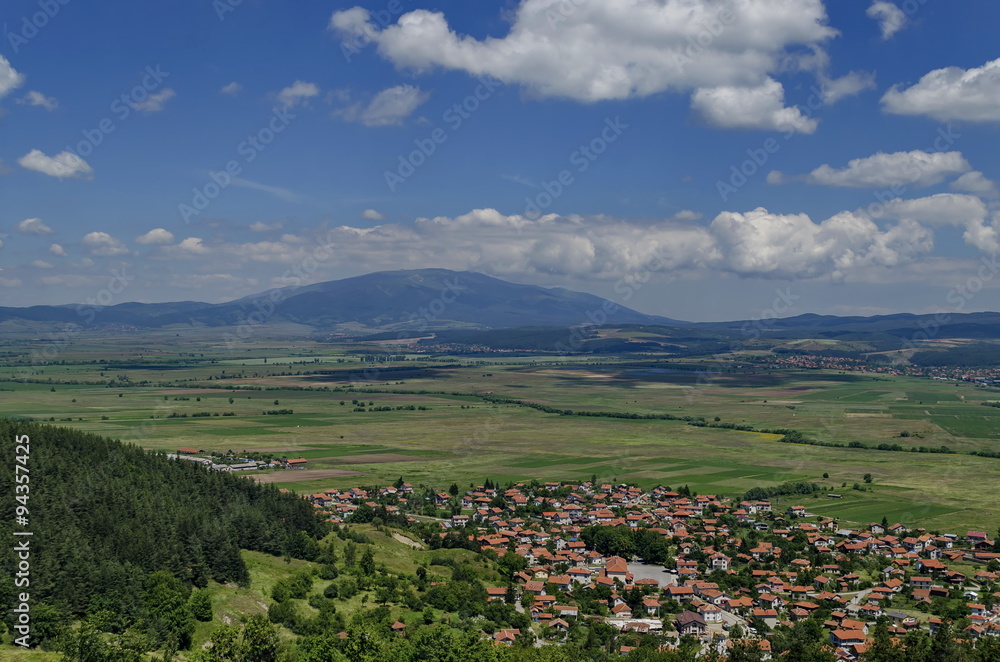 View from village Belchin to Vitosha and Plana mountains, Bulgaria 
