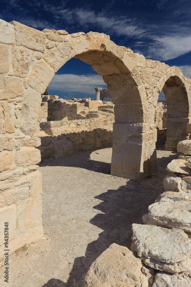 Ancient Arches at Kourion archaeological site. Cyprus