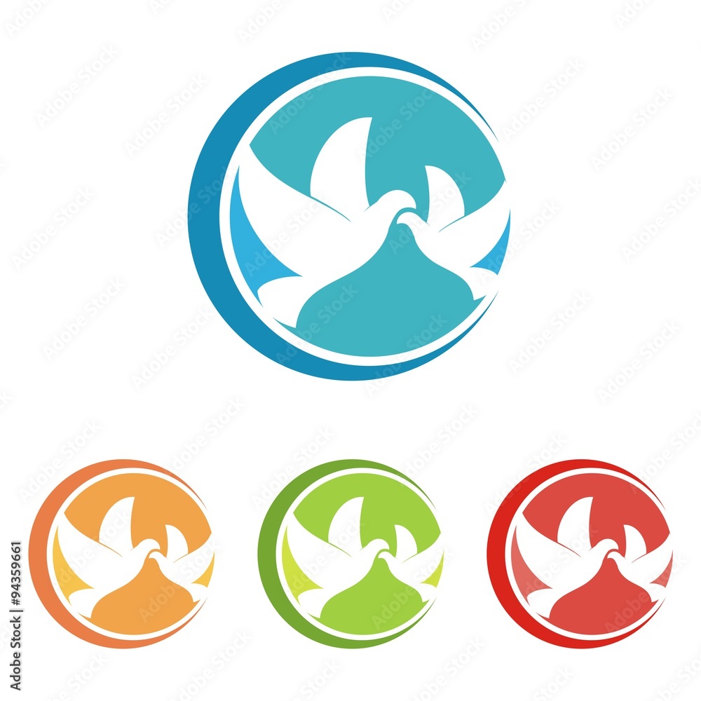 flying bird logo in circle