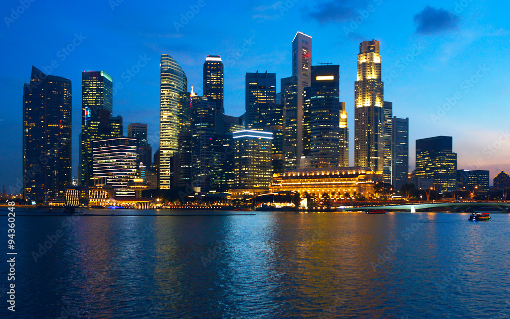 Obraz premium Sunset view to Singapore