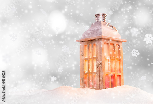 Christmas background with lantern