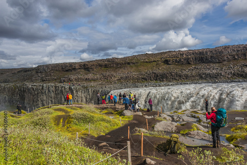 Wonderful waterfall Dettifoss in Iceland, summer time