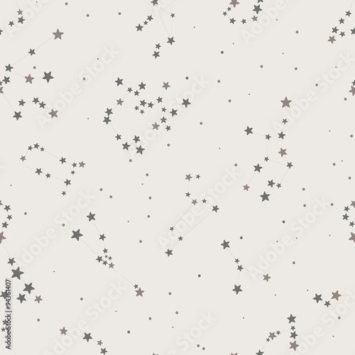 Stars in the sky    Constellations backgrounds  stars and night sky  seamless pattern  vector