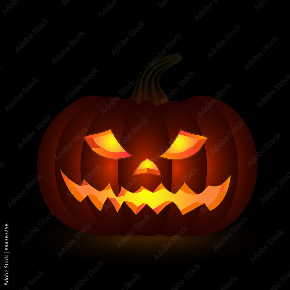 Naklejka premium 3d volumetric dark color Pumpkin vector icon