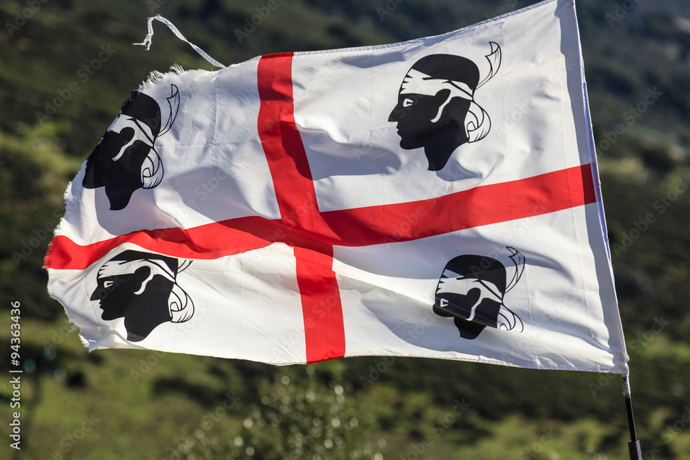 Fototapeta premium Sardinië, de vlag met 4 Moren.