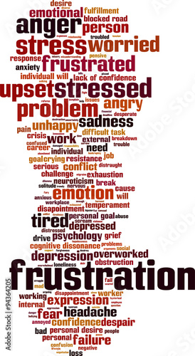 Frustration word cloud concept. Vector illustration