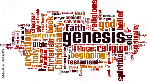 Genesis word cloud concept. Vector illustration