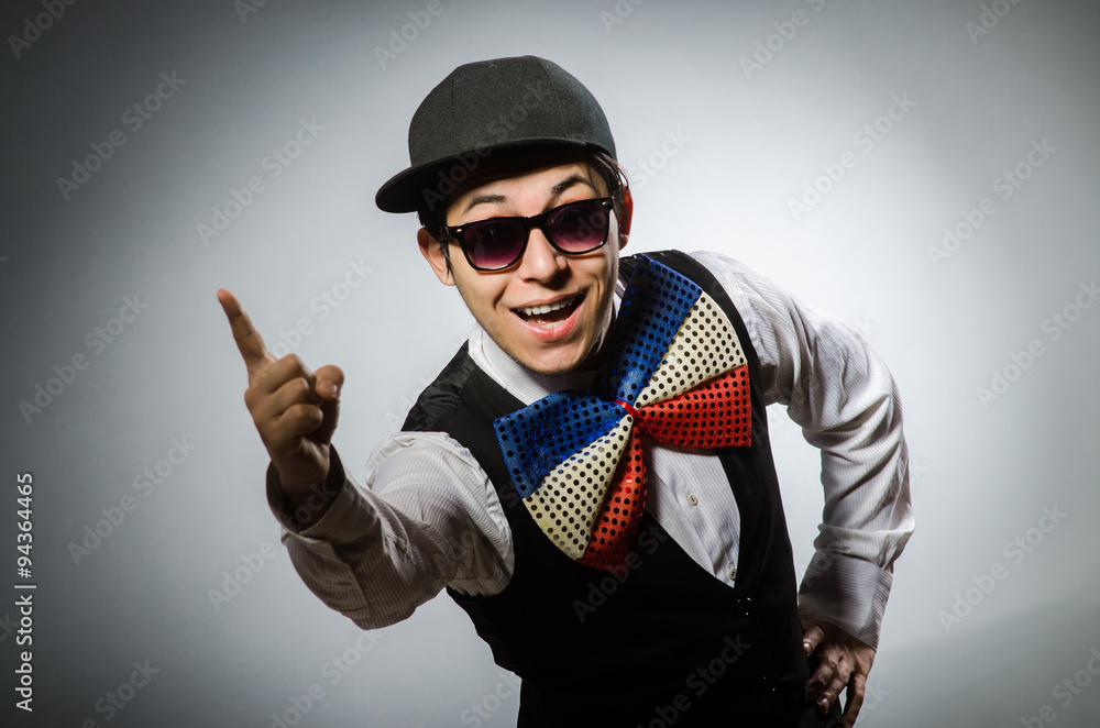 Funny man with giant bow tie Funny man with giant bow tie