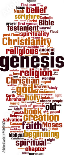 Genesis word cloud concept. Vector illustration