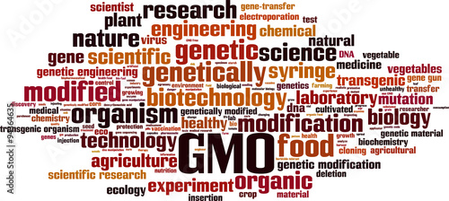 GMO word cloud concept. Vector illustration