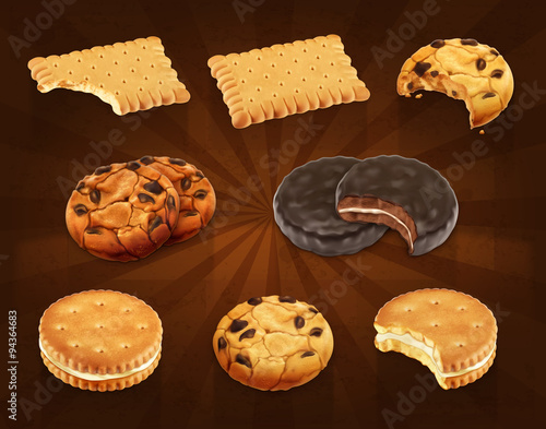 Cookies vector set