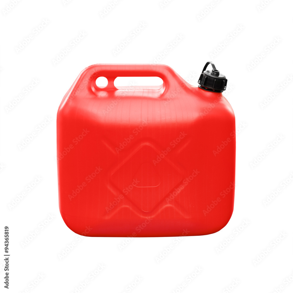 Red plastic jerrycan isolated on white Red plastic jerrycan isolated on white