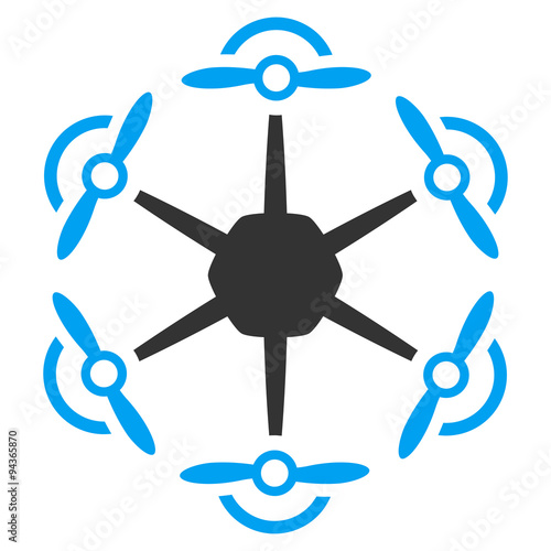 Flying Hexacopter Flat Icon