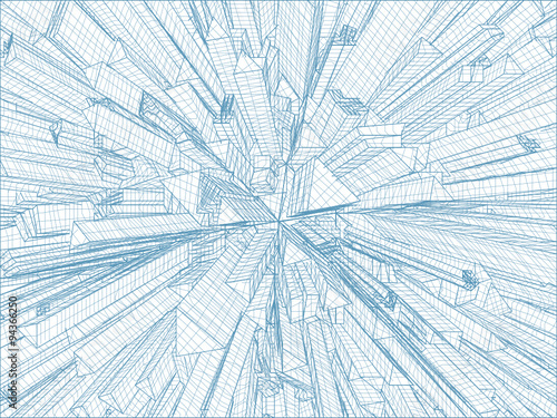 Abstract Urban City Of Skyscrapers Vector