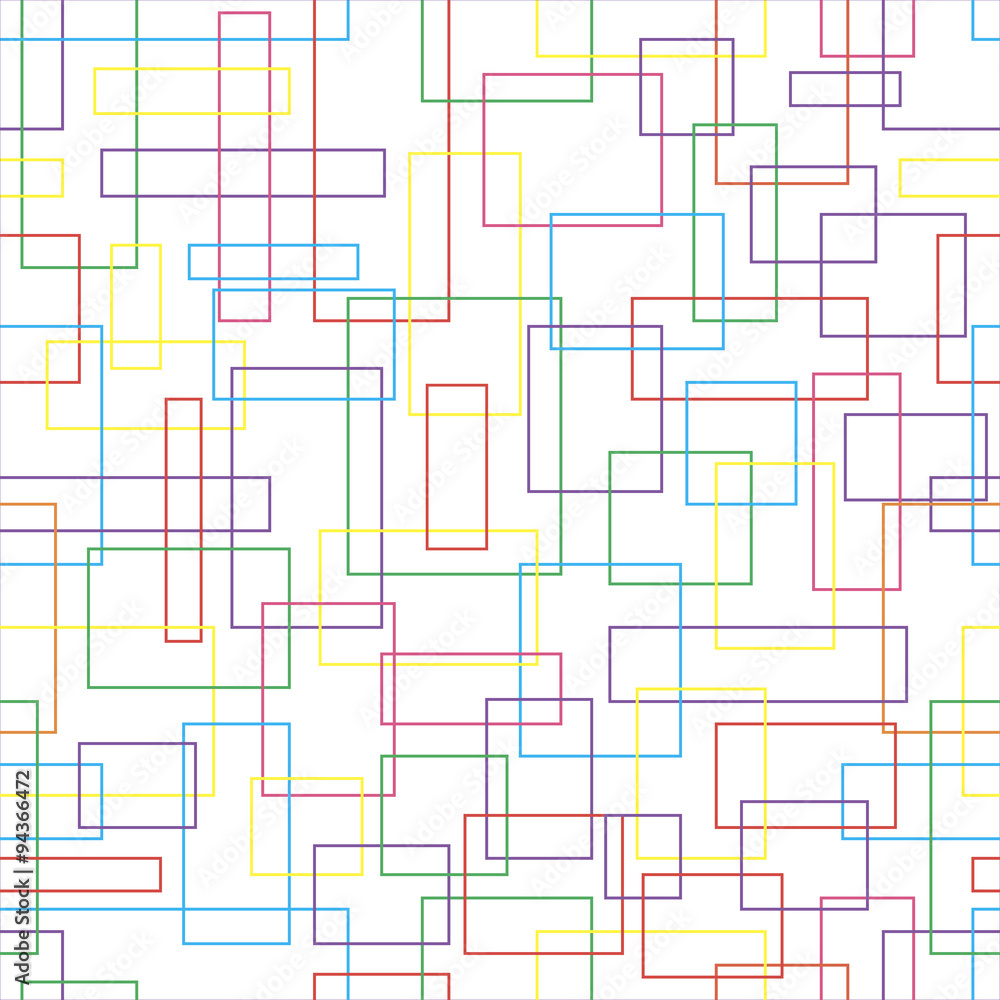 Seamless abstract colored pattern with lines on white background Vector
