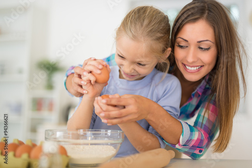 Mother And Daugter In Kitchen
