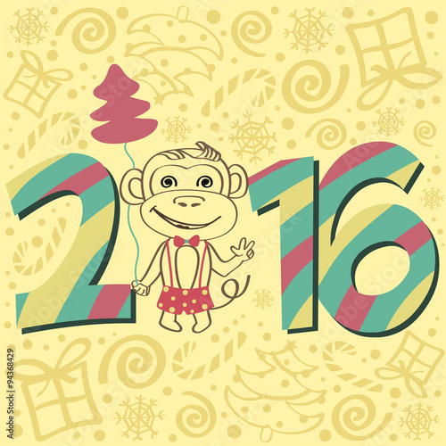 New Year 2016. Monkey year
