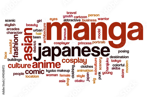 Bild auf Leinwand Manga word cloud concept