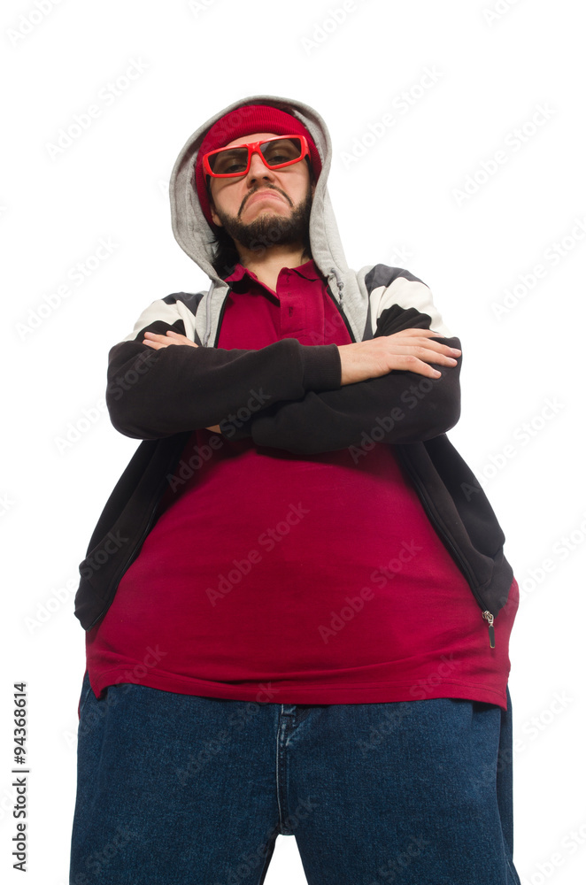 Overweight man isolated on the white Overweight man isolated on the white