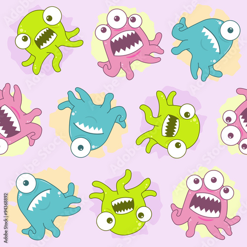 Happy Tentacle Creatures Seamless Tile